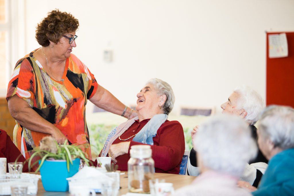 Day Club 3 A worker with some clients at day club